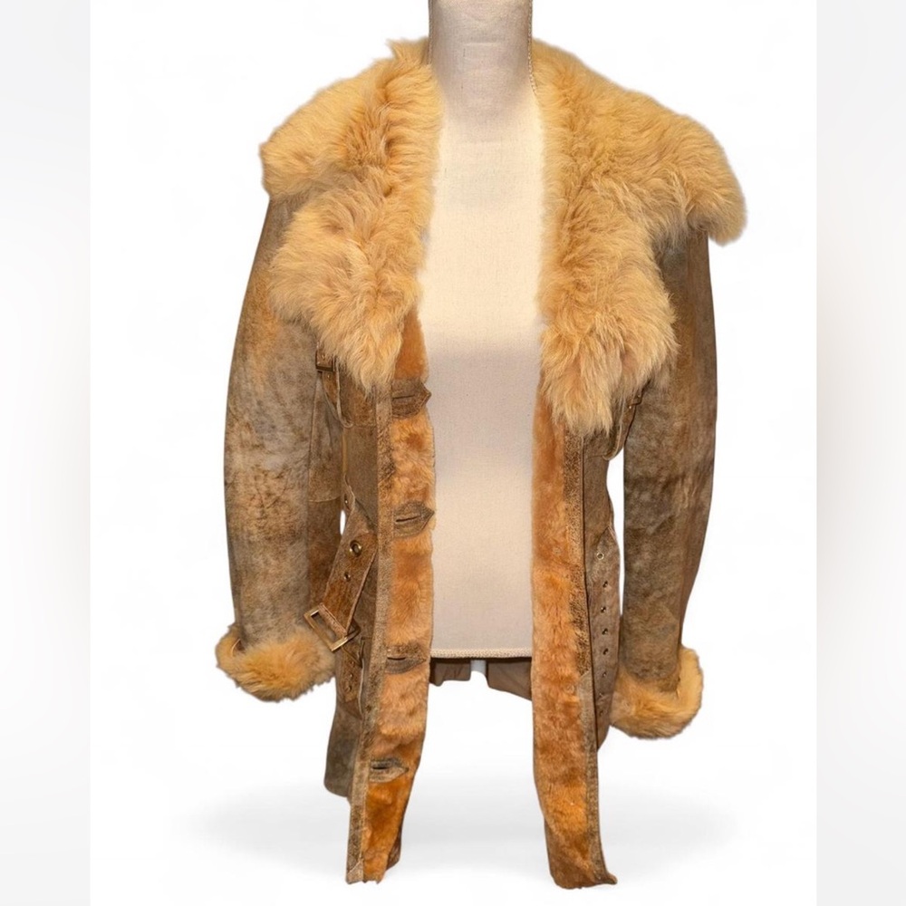 Vintage Suede Shearling Coat - image 5